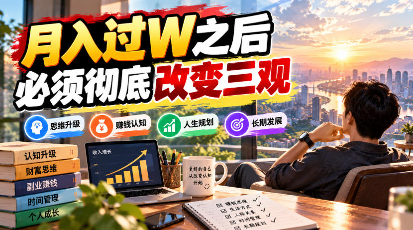 某公众号付费文章:月入过W之后,必须彻底改变三观-轻创终点站