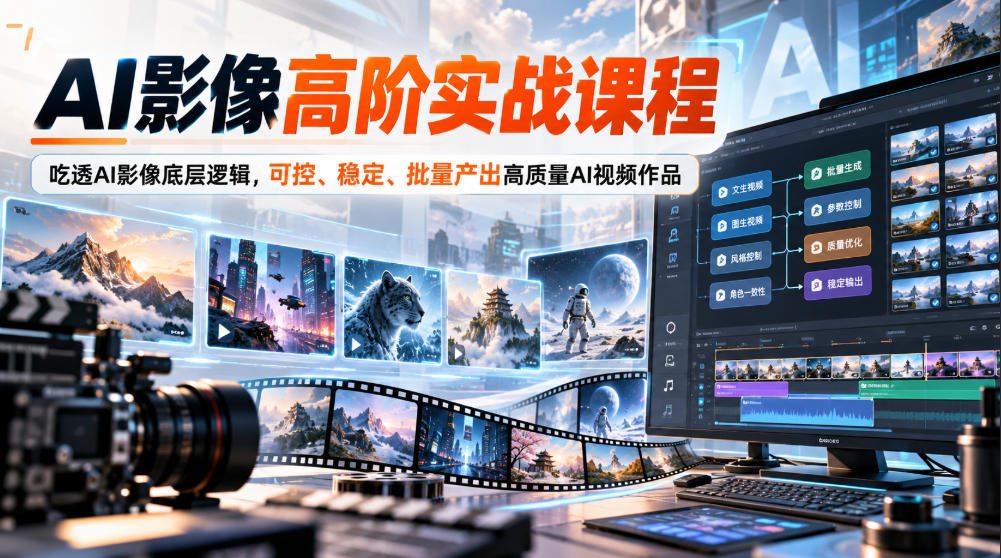 AI影像高阶实战课程,吃透AI影像底层逻辑,可控、稳定、批量产出高质量AI视频作品-轻创终点站